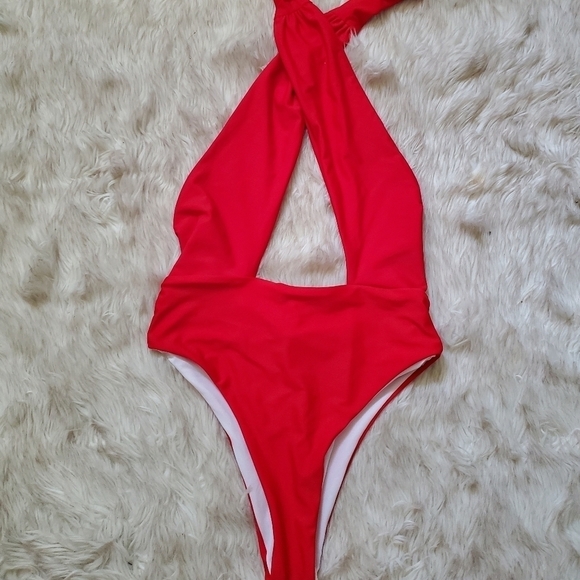 RED Halter One Piece - Picture 1 of 5